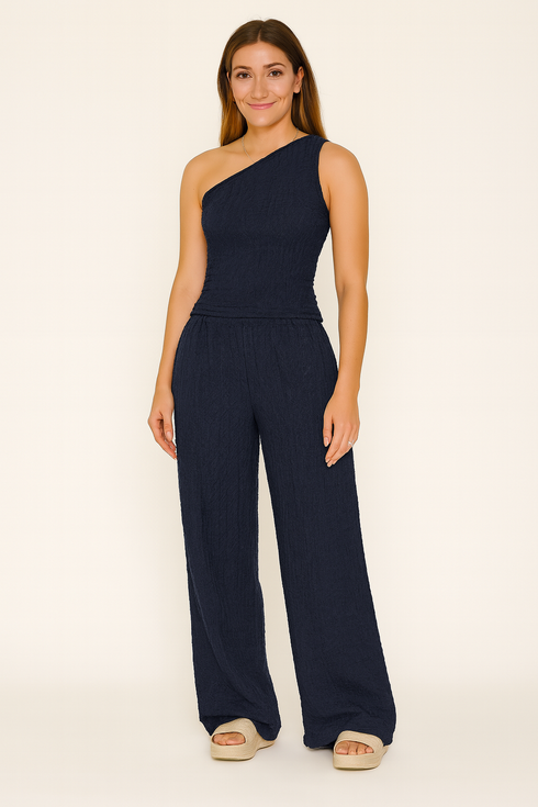 'Fleur' Off Shoulder Top and Wide Leg Pants Set - Celes Fashion